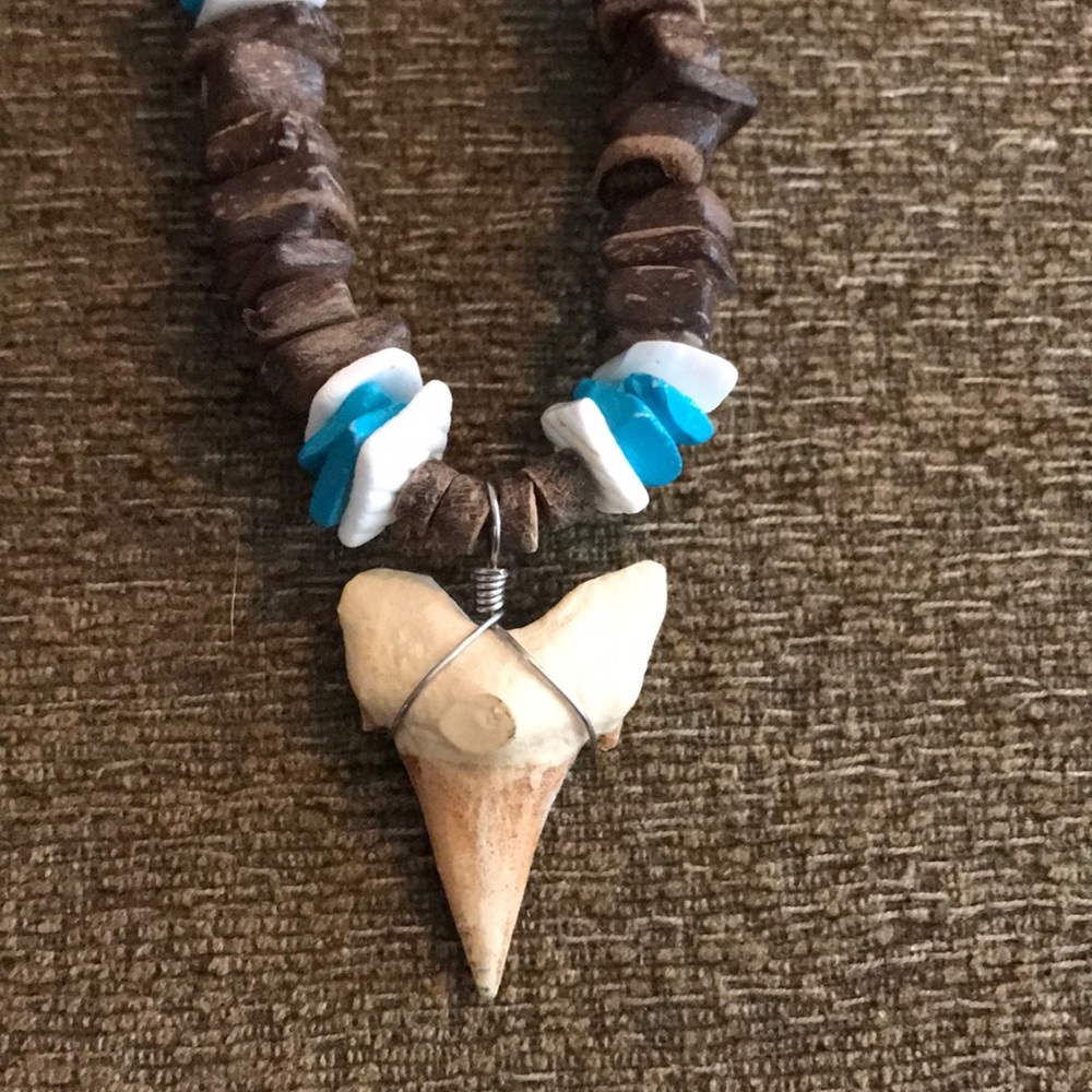 Faux Shark’s Tooth Beaded Necklace